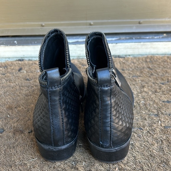 Lucky Brand Bartalino Black Bootie Size 8.5 Leather Boots Moto Vibes Double Zip - Picture 4 of 11